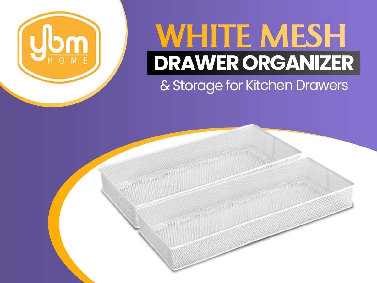 YBM HOME Silver Mesh Drawer Cabinet and or Shelf Organizer Bins, School Supply Holder Office Desktop Organizer Basket (12, 3x9x2 Inch)