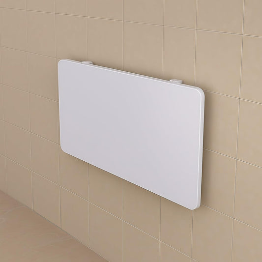 MM MELISEN White Wall Mounted Desk 40x20 Inch (101x50cm), Fold Down Folding Table for Laundry Room, Small Spaces Table