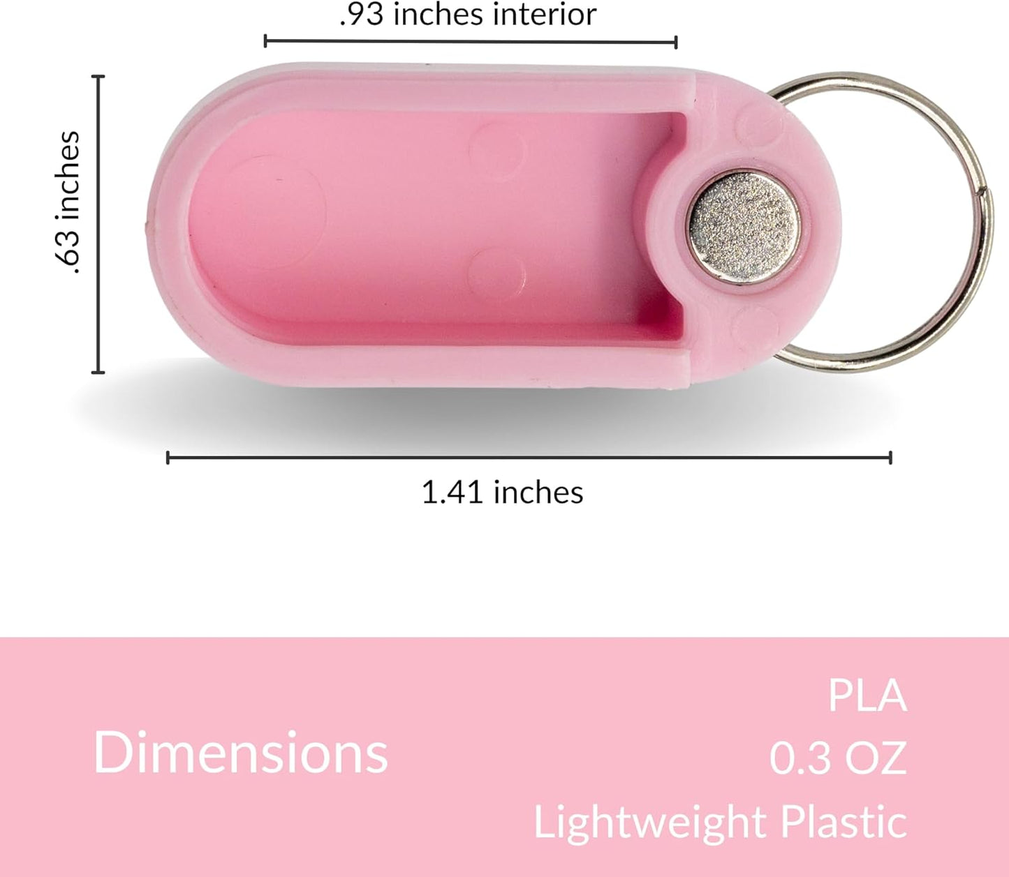 Keychain Pill Holder Single Pack – Lightweight Magnetic Pill Organizer for Daily Medication Storage, Portable Micro Pill Case for Travel, Durable and Discreet (Blush)
