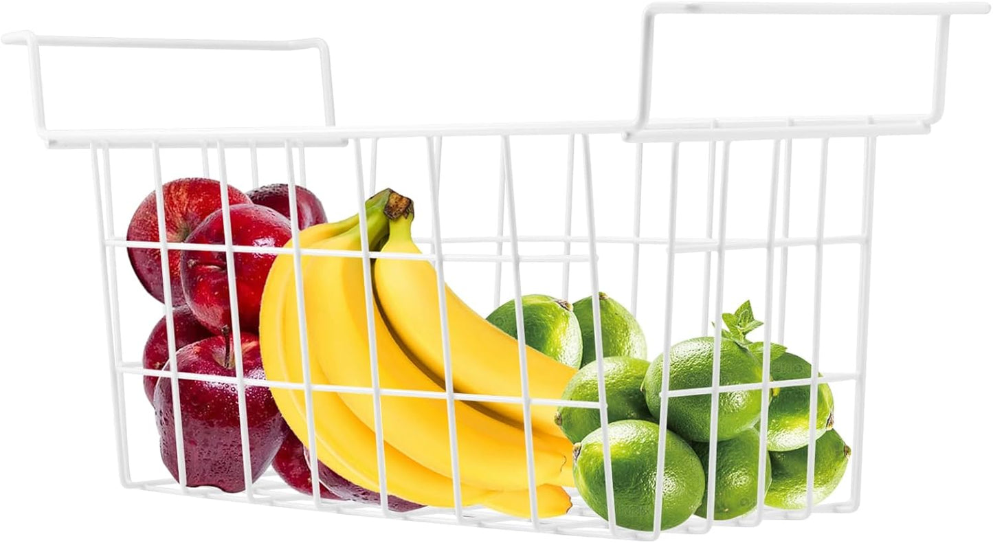 Orgneas 16.5 Inch Freezer Organizer Bins, Metal Wire Basket Bins, Replaces Chest Freezer Basket, Hangable, Sturdy, White