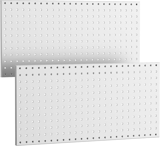 WALMANN Metal Pegboard Panels for Wall Garage Tools Pegboard for Garage, Workbench, Peg Board Tool Organizer Board(Pack of 2, Grey)
