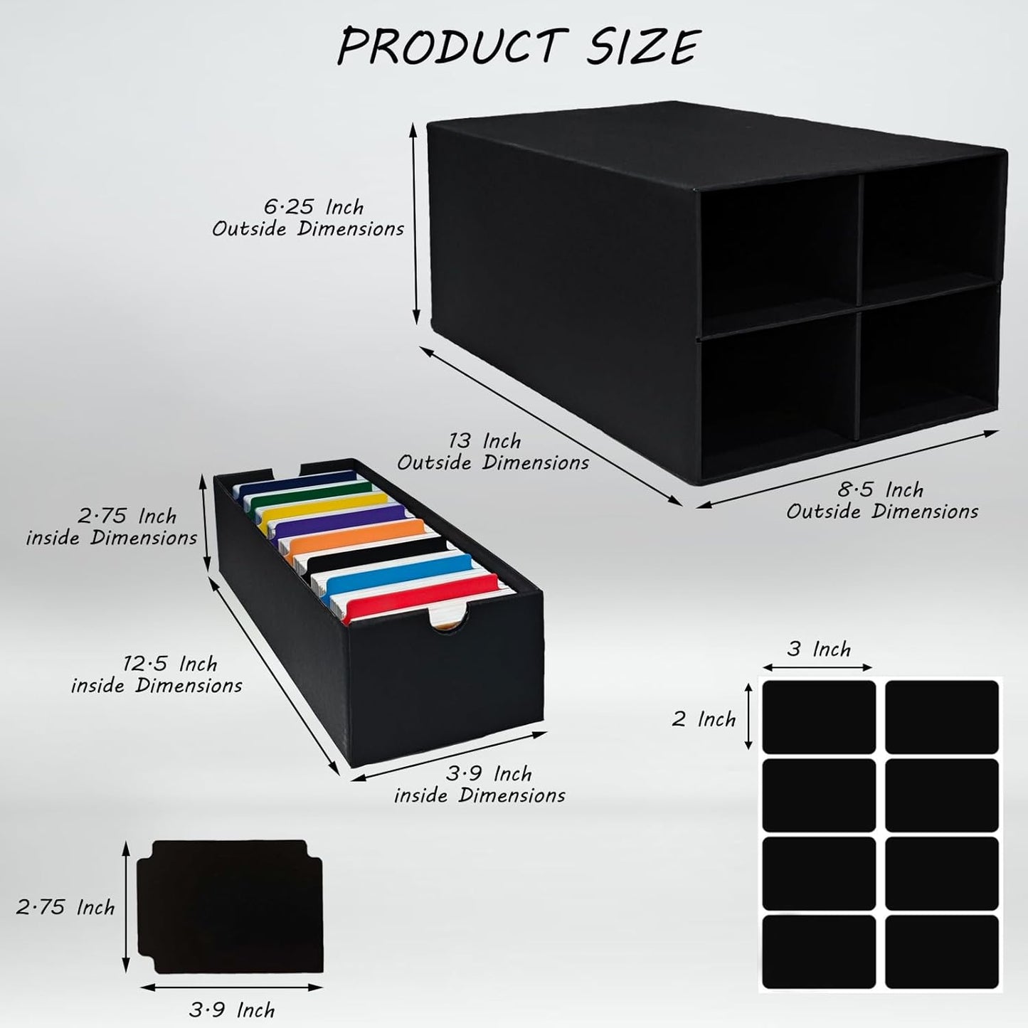 6 Sets Trading Card Storage Boxes, Includes 24-750 CT Boxes & 96 Dividers, 18000+ Trading Cards Organizer for Collectible Card Games, Sports Cards, TCG, with Labels & Pen