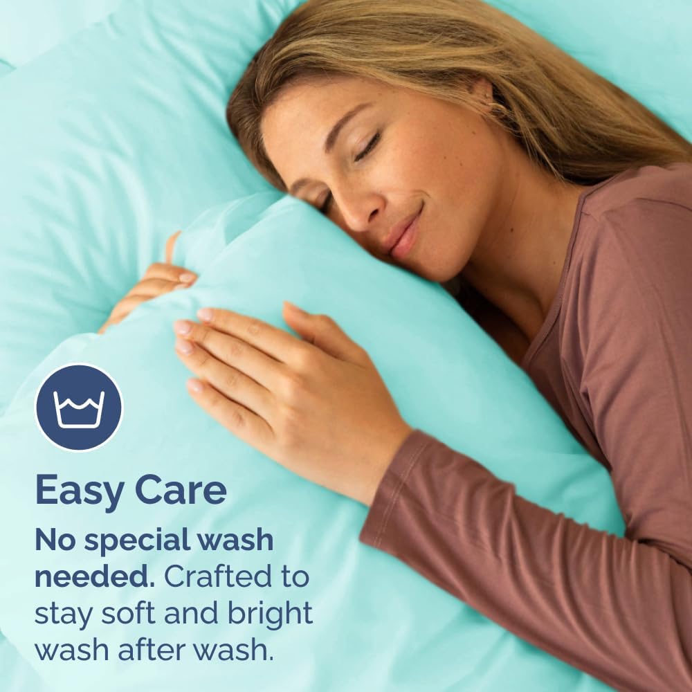 Queen Pillow Cases - 4 Pack - Super Soft Pillowcase Covers - Envelope Enclosure - Hotel Quality Pillow Protectors - Wrinkle Free, Shrink and Stain Resistant - Machine Washable - 20" x 30" (Spa Blue)