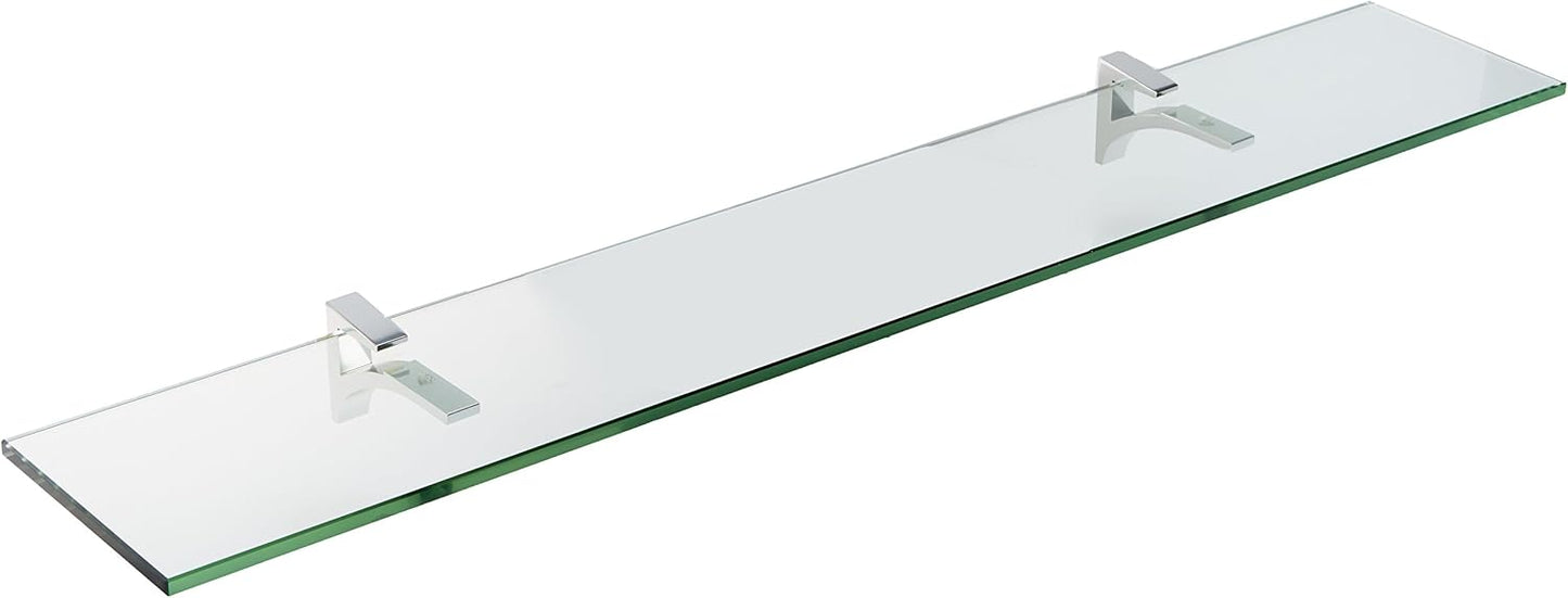 Spancraft Glass C-4.75x18-Chrome Cardinal Glass Shelf, Chrome, 4.75" x 18"