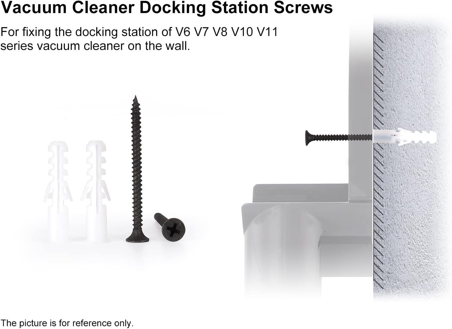 Docking Station Screws Replacement Compatible with Dyson V6 V7 V8 V10 V11 Series Vacuum Cleaner Wall Mount Bracket Screws Replacement Parts