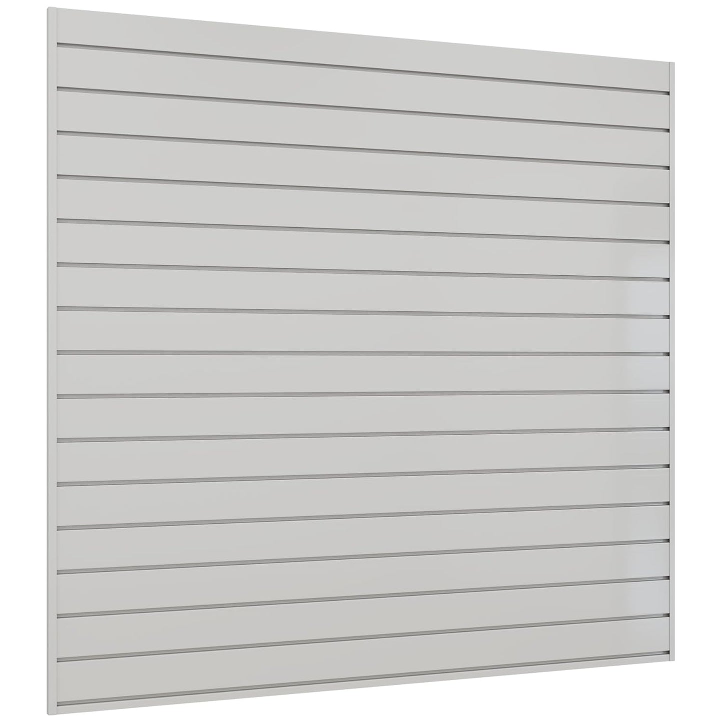 Slatwall Panel 4 FT x 4 FT, Interlocking Slat Wall Paneling, Wall Mounted PVC Wallpanel, Suitable for Garage Storage and Organizer, Slatwall Board, Shelves - Grey
