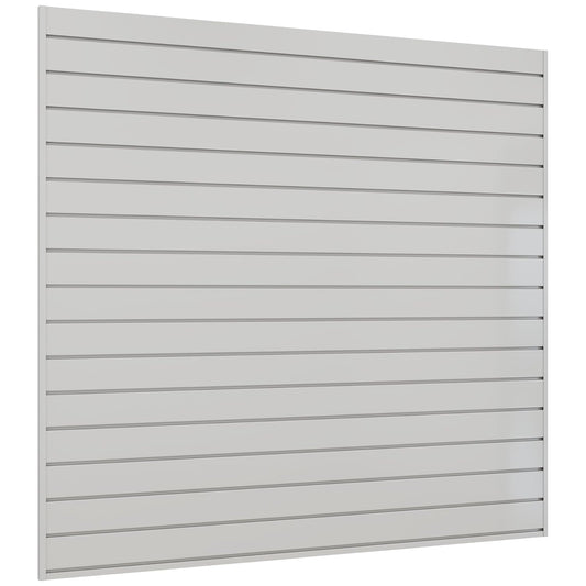 Slatwall Panel 4 FT x 4 FT, Interlocking Slat Wall Paneling, Wall Mounted PVC Wallpanel, Suitable for Garage Storage and Organizer, Slatwall Board, Shelves - Grey