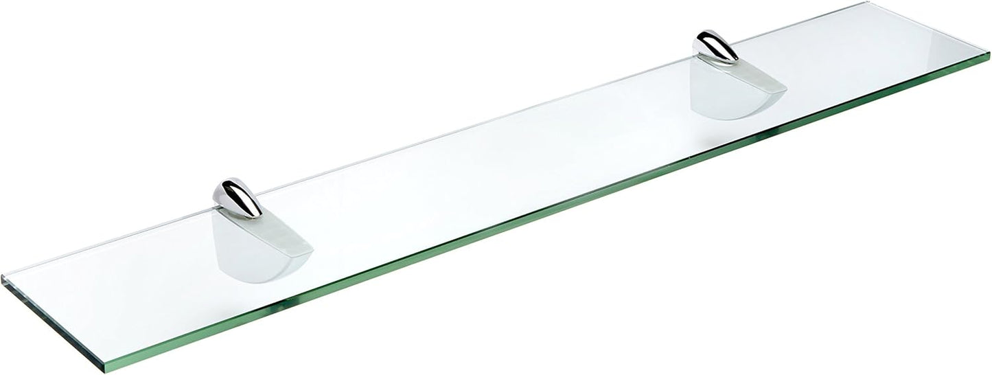 Spancraft Glass O-6x12-Chrome Oriole Glass Shelf, Chrome, 6" x 12"