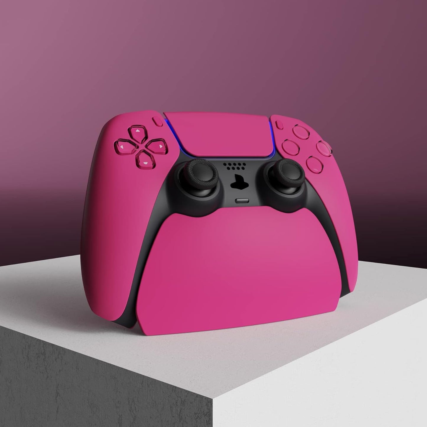 PlayVital 2 Pack Controller Display Stand for ps5, Gamepad Stand Desk Holder for ps5 Controller Accessories with Rubber Pads, Nova Pink