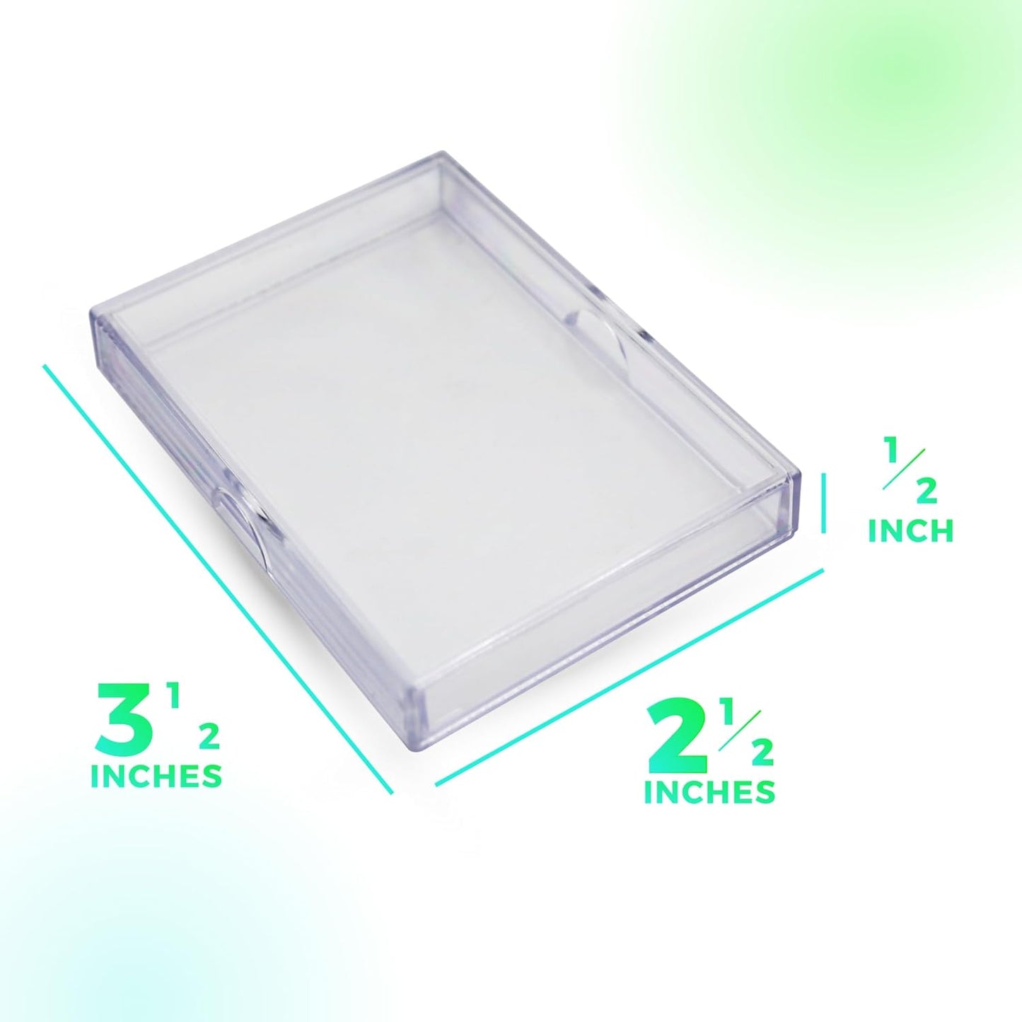 50 Pack Clear Acrylic Card Storage Boxes with Lids – 3 1/2" L x 2 1/2" W x 1/2" H Baseball Card Storage Box, Sports Card Boxes and Magic Card Storage Box – Made in USA