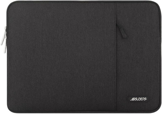 MOSISO Laptop Case 13.3 inch, 13-13.3 inch Laptop Sleeve Compatible with MacBook Air/Pro 13/Pro 14 M5 M4 M3 M2 M1, HP Dell ASUS Lenovo,Polyester Vertical Computer Sleeve Bag with Pocket, Black