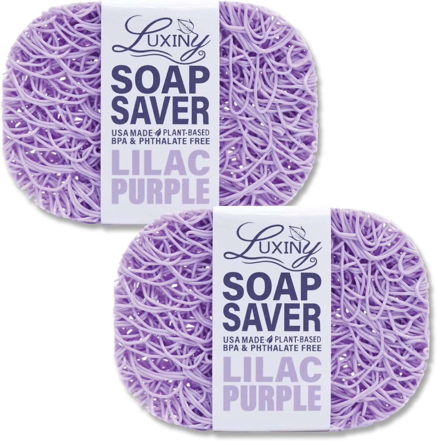 Soap Savers for bar soap, American Made by Luxiny, Lifts Soap in Soap Dishes & Shower Soap Holders -Handmade Soap Lasts Longer -Made from Plant Based Material (Lavender Lilac Purple)