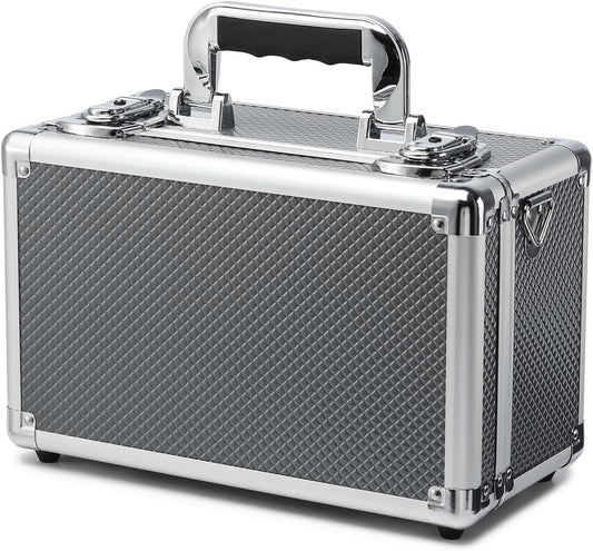 Multi color Card Storage Hard Case, Sports Card Collection Boxes,Trading Cards Cabinet, Card Holder, Toploader Box (Gray, Small)
