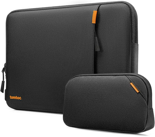 tomtoc 360 Protective Laptop Sleeve Set for 15-inch MacBook Air M4/A3241 2025, M3/A3114 M2/A2941, 15-inch MacBook Pro A1990 A1707, Dell XPS 15 Plus, Water-Resistant Laptop Case with Accessory Pouch