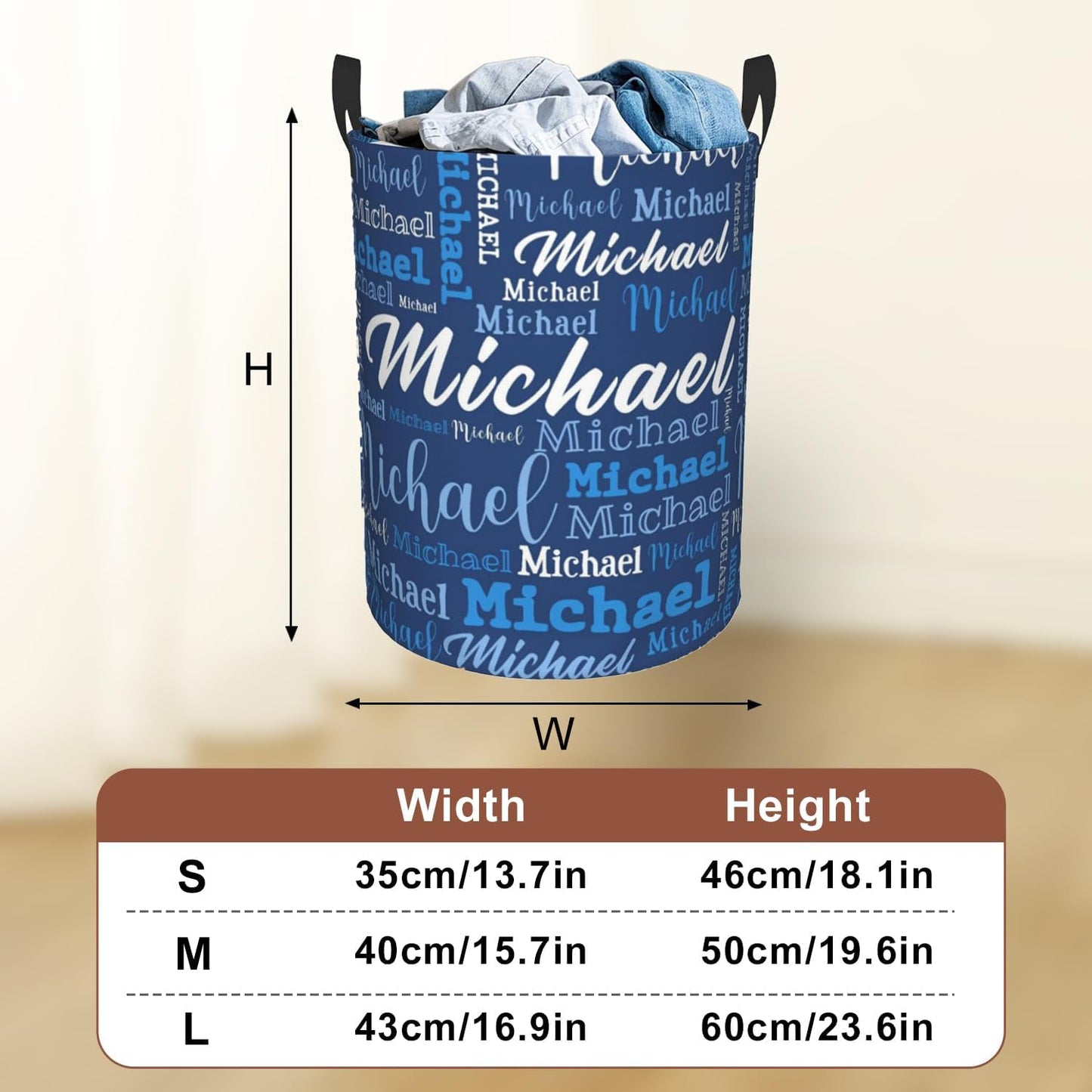 Custom Name Laundry Hamper, Personalized Laundry Baskets with Name for Boys Girls Women Men, Customized Collapsible Dirty Clothes Hamper Easy Storage Gifts for Bedroom Bathroom Living Room