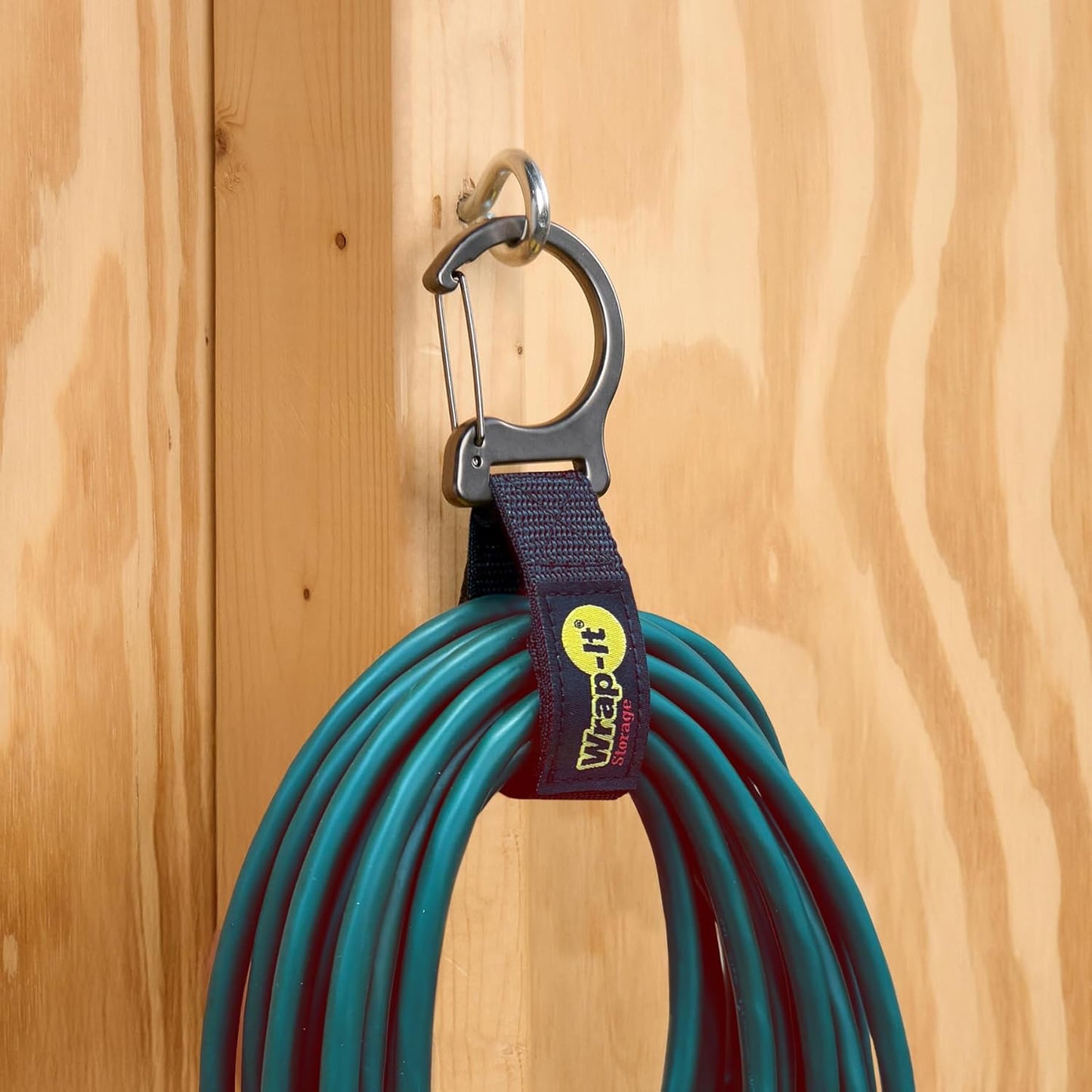 Wrap-It Storage Quick Clips - 10" (3-Pack) Black - Cord Straps with Metal Clips for Hanging to Organize Garage Accessories and Hose Storage