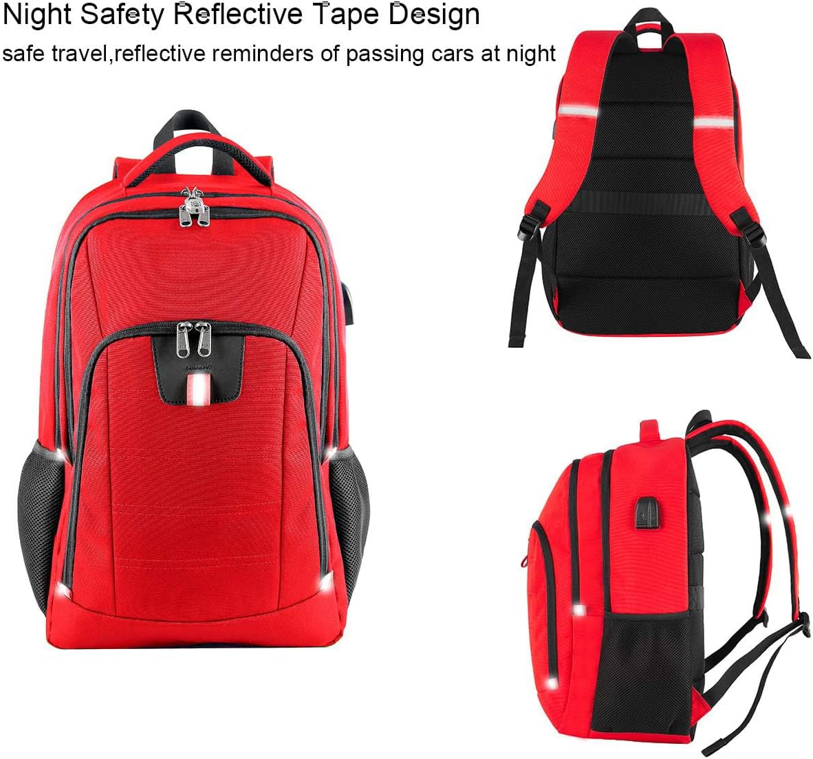 Della Gao Laptop Backpack for Men, Large Anti-Theft Business Travel Backpack with USB Charging Port, Water Resistant College School Computer Bag for Men/Women for 17 Inch Laptop and Notebook
