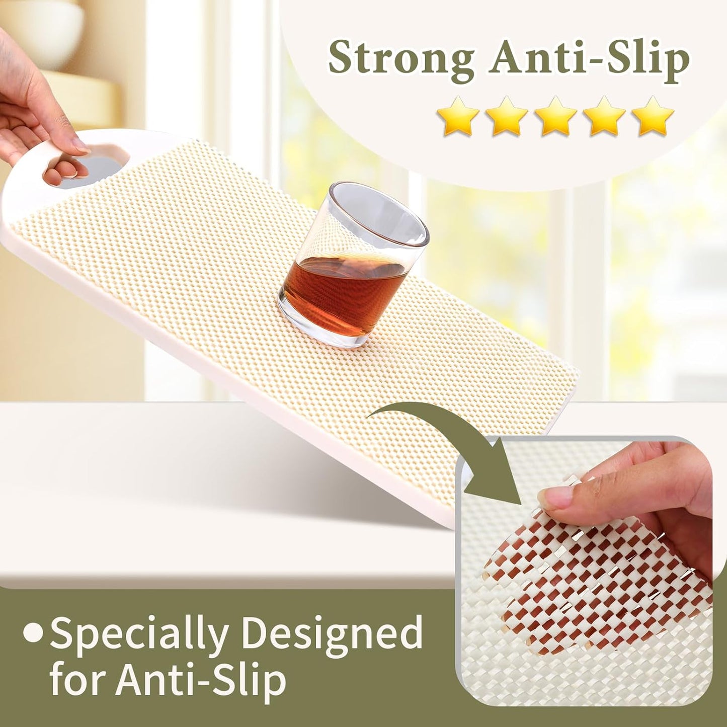 Shelf Drawer Liners for Kitchen Cabinets Non Adhesive Drawer Liner Thickened Refrigerator Liner White Quatrefoil Strong Non-Slip Paper for Tool Box, 23.6 x 236 Inches
