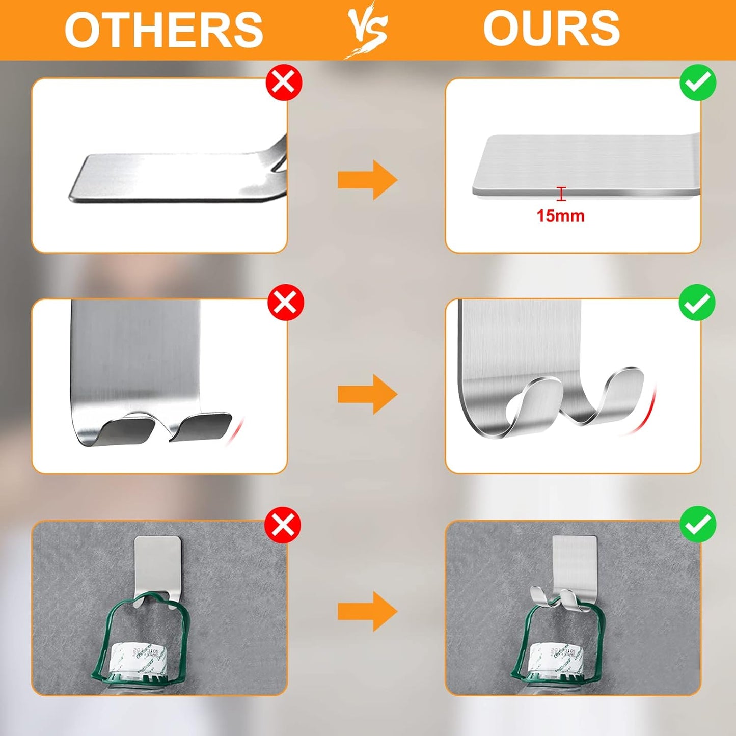 CGBE Razor Holder for Shower - 4 Packs Holder and Hooks, Self Adhesive Shaver Holder Hanger for Bathroom, Damage Free Wall Hooks for Razor Shaver Loofah Sponge