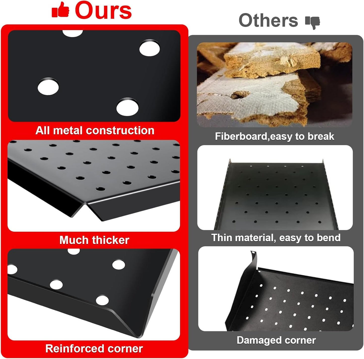 4Pcs Metal Pegboard Panels 24"x12" for Wall，Peg Boards for Garage Tools Pegboard Storage Organizer for Workbench, Shop,Bathroom,Office and Gaming Setup (Black, 24" x 12")