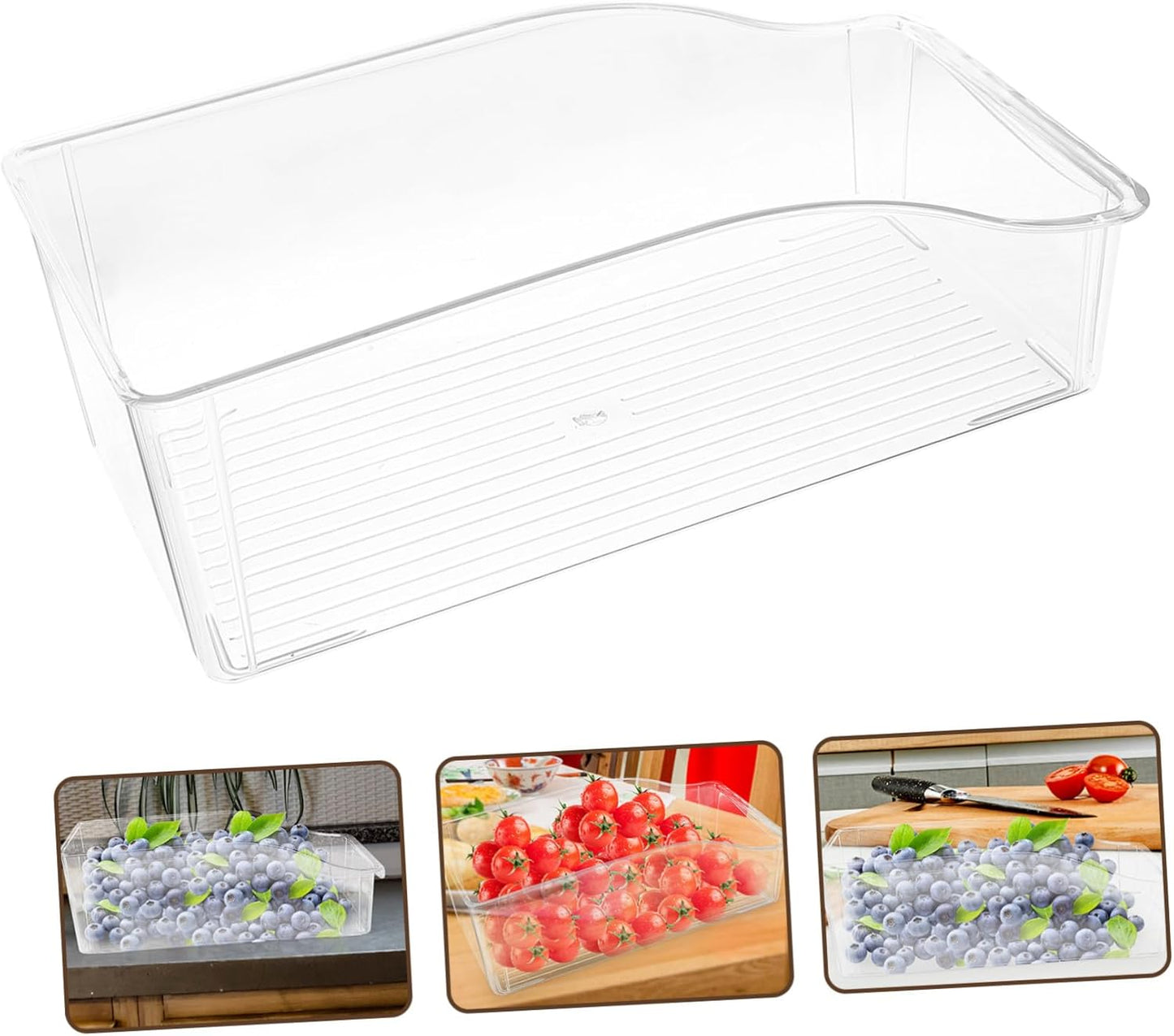 Clear Refrigerator Drawer Organizer Storage Container for Fridge Food-grade Storage Box for Kitchen Transparent Fridge Organizer Bin for Vegetables and Meat Preservation