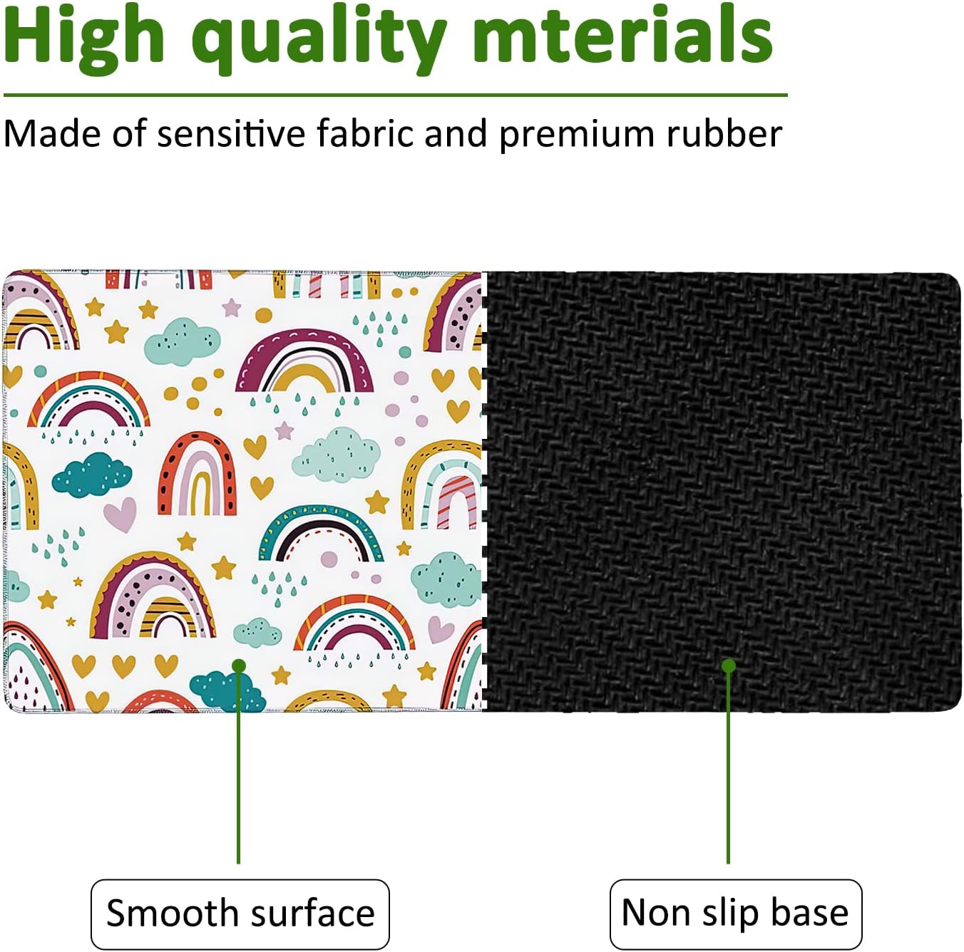 Rainbow in Cartoon Gaming Mouse Pad XXL Large Desk Mouse Pad Keyboard Mat with Stitched Edges Waterproof Non-Slip Desk Mat for Laptop,Keyboard,Computer 35.4 * 15.7 Inch