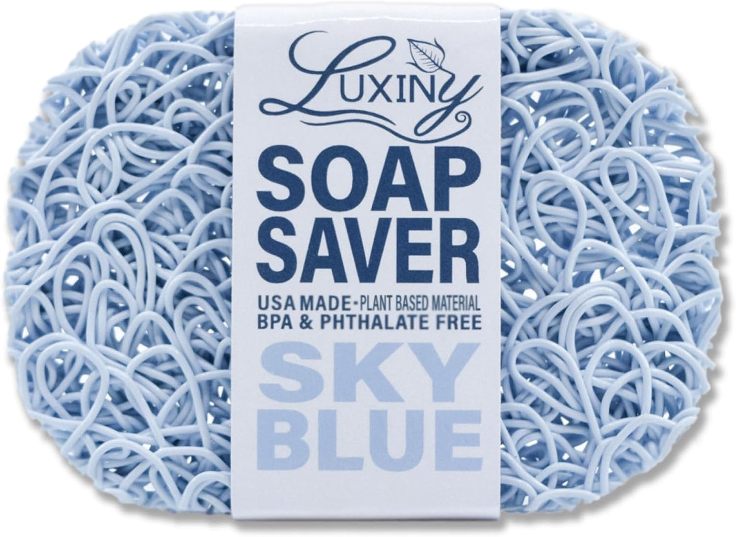 Soap Savers for Bar Soap & Shampoo Bar Holder, American Made by Luxiny, Lifts Soap in Soap Dishes & Shower Soap Holders – Bars & Soap Lasts Longer - Made from Plant Based Material (Sky Blue)