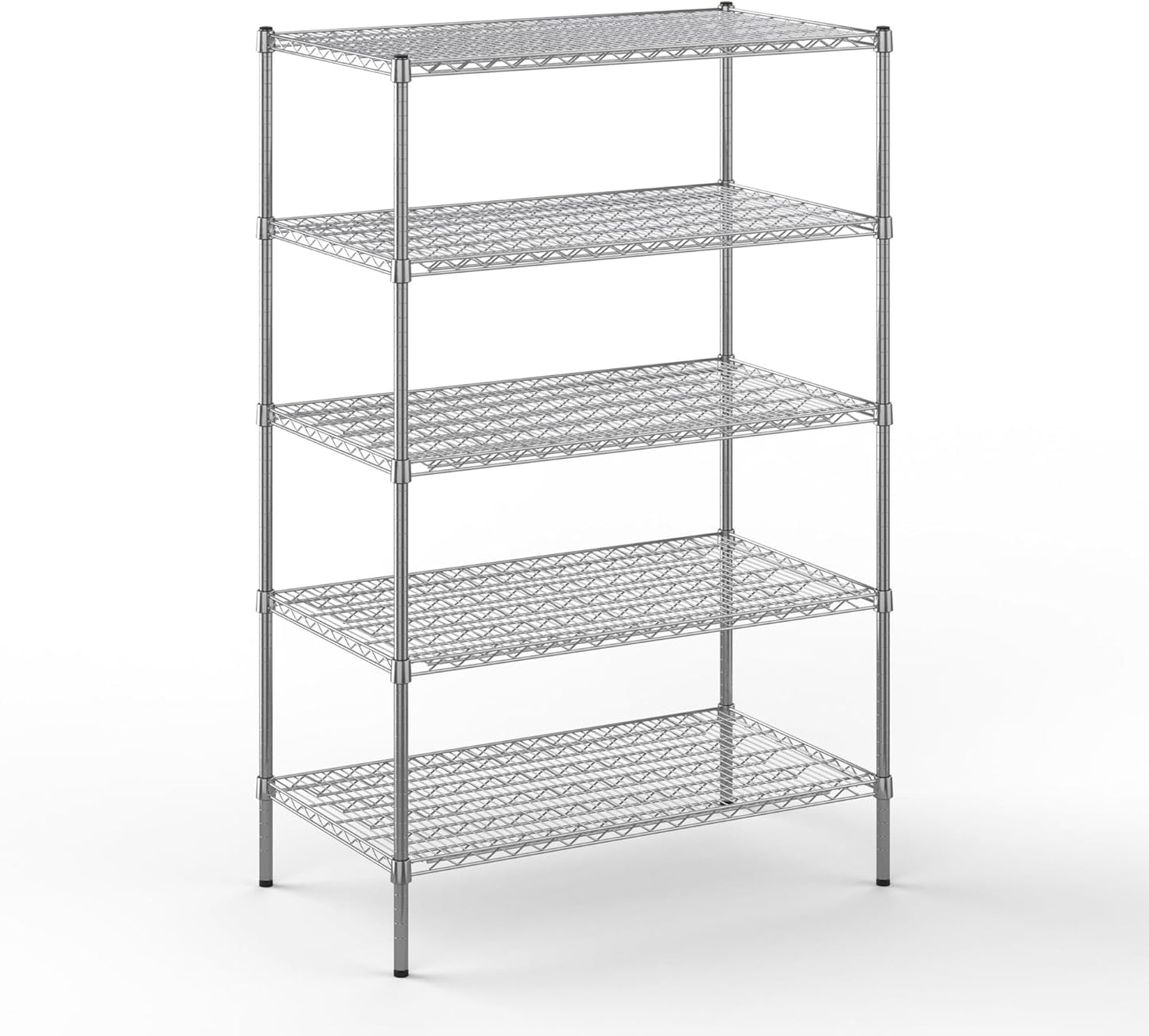 24" Deep x 42" Wide x 64" Height Wire Shelving Kit | 5-Tier | NSF Commercial Storage Rack Unit