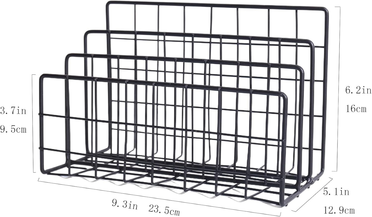 File Folder Organizer for Desktop,3 Section Metal Vertical magazine Stand Holder,Paper tray/Mail countertop/Record/Letter/Book Rack Sorter Holders,Desk organizers and accessories & office supplies