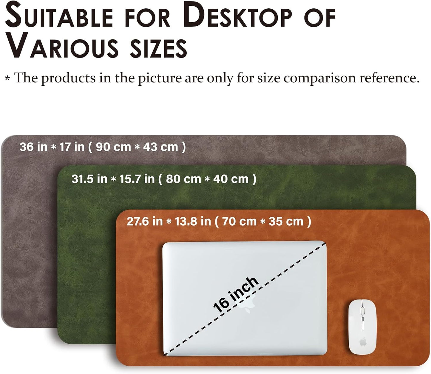 Distressed Leather Desk Mat - Non-Slip PU Desk Pad for Office and Home - Desk Organization and Accessories - Ideal for Large Mouse Pad and Desk Mats on Top of Desks(Forest Green,31.5"x 15.7")