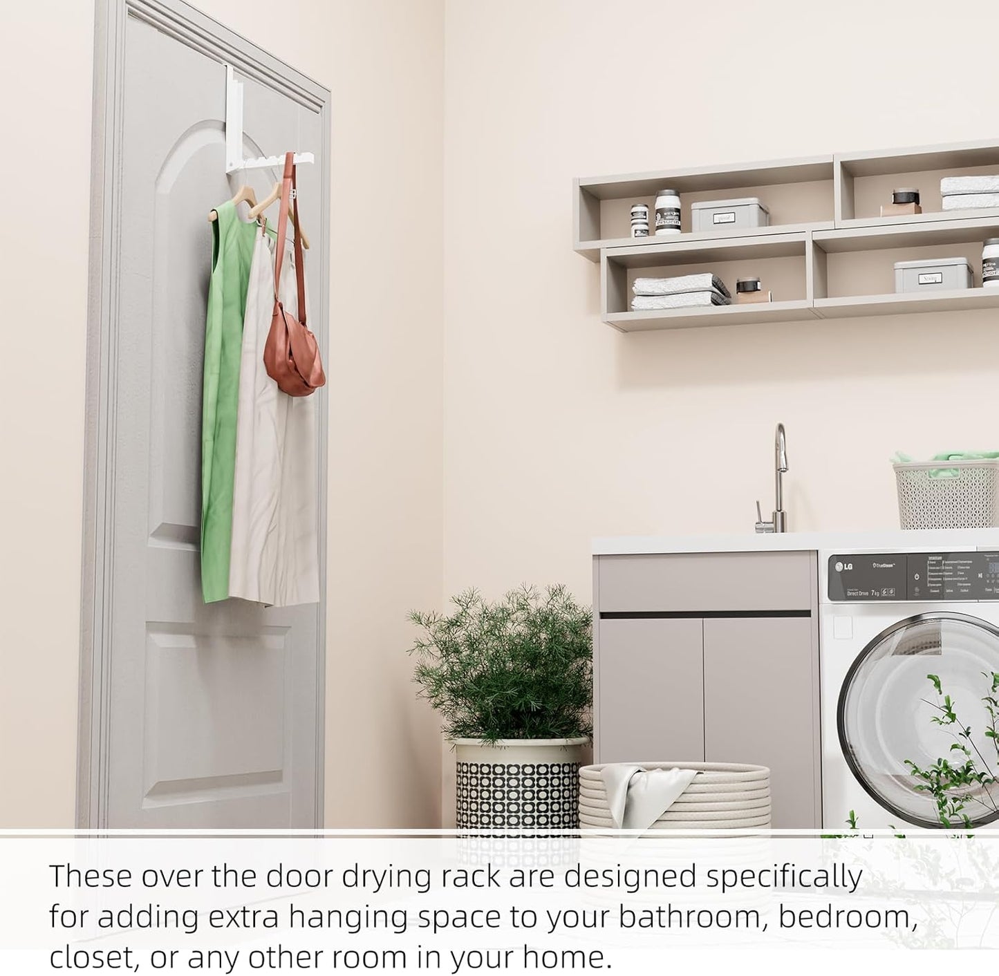 Over The Door Hanger Folding Clothes Drying Rack, Folding Hanging Coat Rack for Indoor Laundry Room Compact Small Space Foldable Portable Clothing Hanger Hook Collapsible- 2 Pack