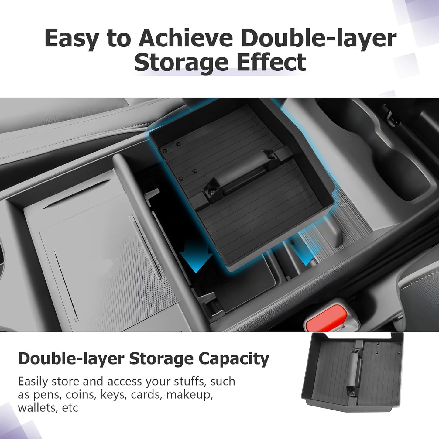 LUWU 2018-2026 Odyssey Center Console Organizer Compatible with 2018-2024 2025 2026 Odyssey Accessories Armrest Console Organizer Armrest Insert Tray Odyssey 2026 Accessories Black