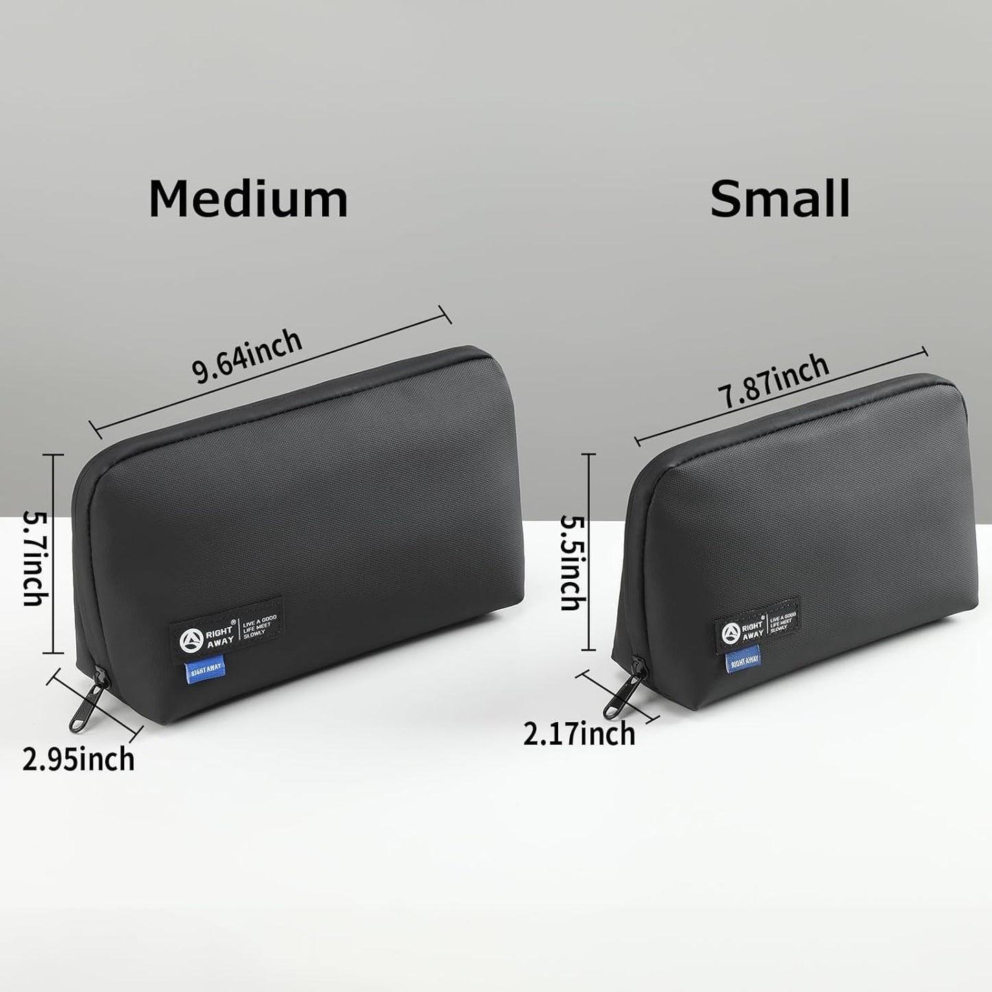 RIGHT AWAY Travel Tech Pouch，Waterproof Cord Case，Electronics Organizer Travel Case，Cable Organizer Storage Bag For Phone, Charger, Accessories（BLACK）