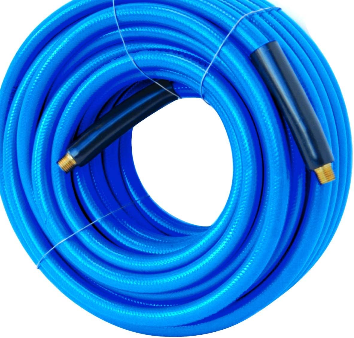 Elite Retractable Air Hose Reel with 3/8-Inch by 50-Feet PU Air Hose exceptional resistance to abrasion, oil, and weather - DP-HR5-315