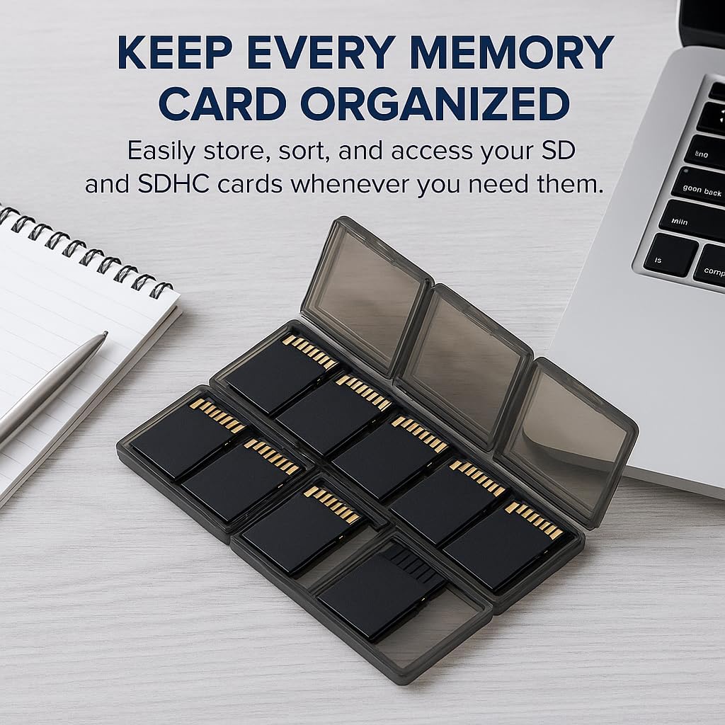 Acuvar 36 Slot SD/SDHC Memory Card Hard Plastic Case – Durable ABS Portable SD Card Storage Box Organizer, Protective Hard Shell SD Card Carrying Case for Photographers, Anti-Shock & Waterproof