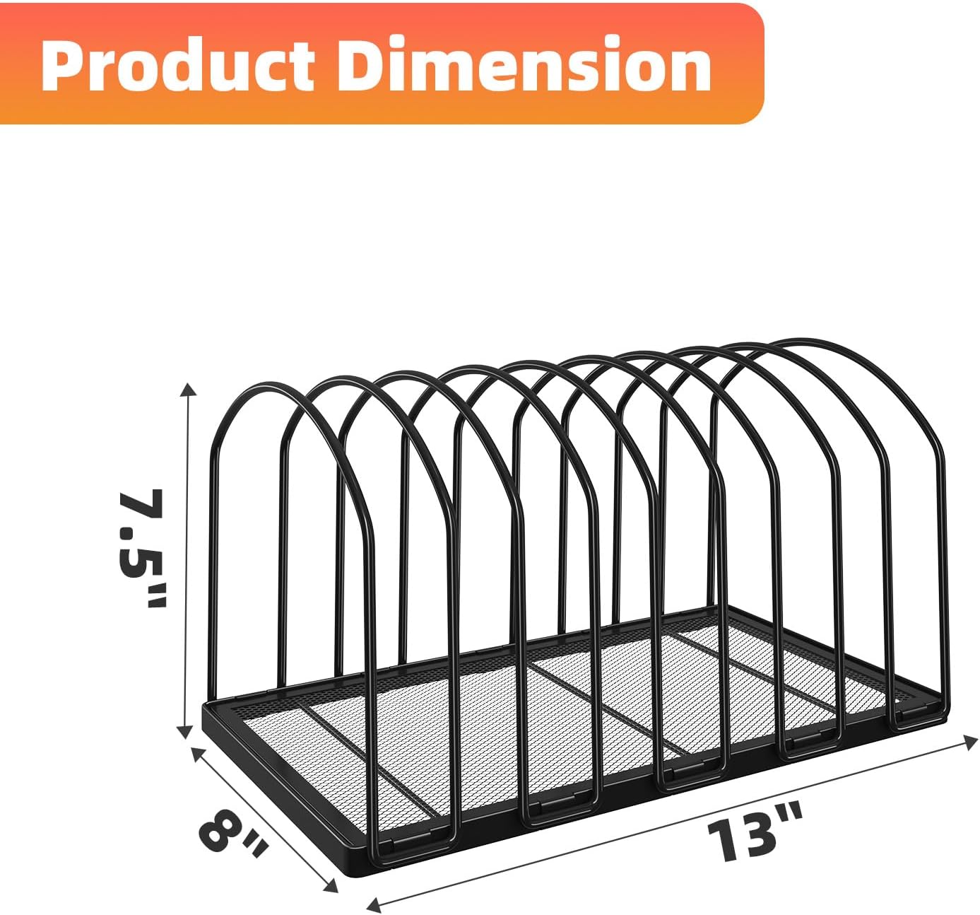 Simple Trending 2 Pack 9 Section Metal File Sorter Organizer for Desk Home Office, Black