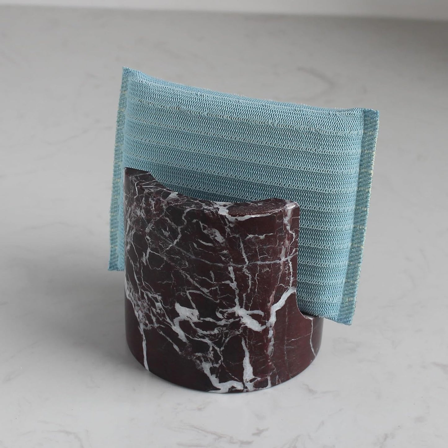 Natural Marble Travertine Sponge Holder for Kitchen Counter, Drying Rack, Sponge Caddy for Sink Organizer - Rosa Levanto Marble