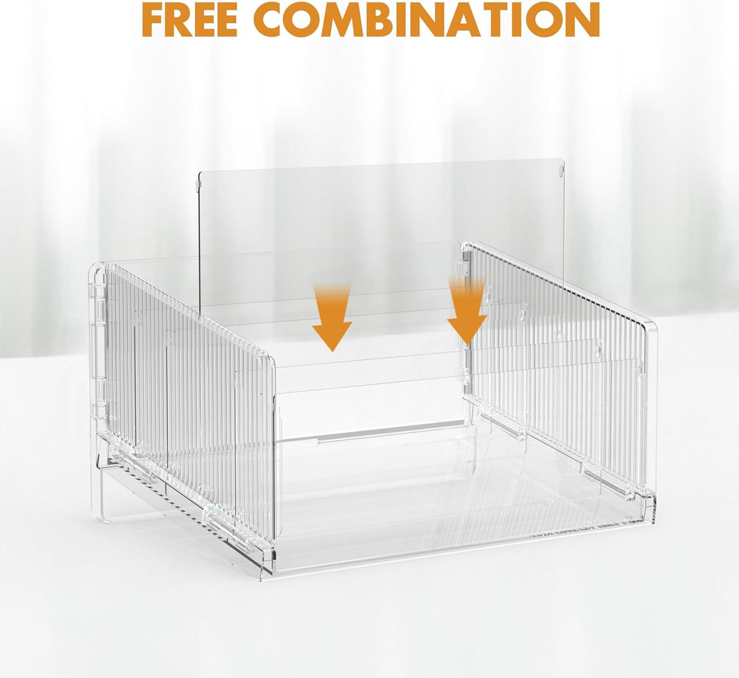 File Sorter Organizer, 5 Sections Acrylic Letter Tray for Desk, Mail Organizer Letter Holder for Envelopes, Mail, Electronics 2Pack 2PCS