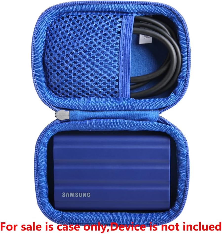 Hermitshell Hard Travel Case for Samsung T7 Shield 2TB / 1TB / 4TB, Portable SSD, USB 3.2 Gen2 External Solid State Drive (Blue, Case for 1 Hard Drives)