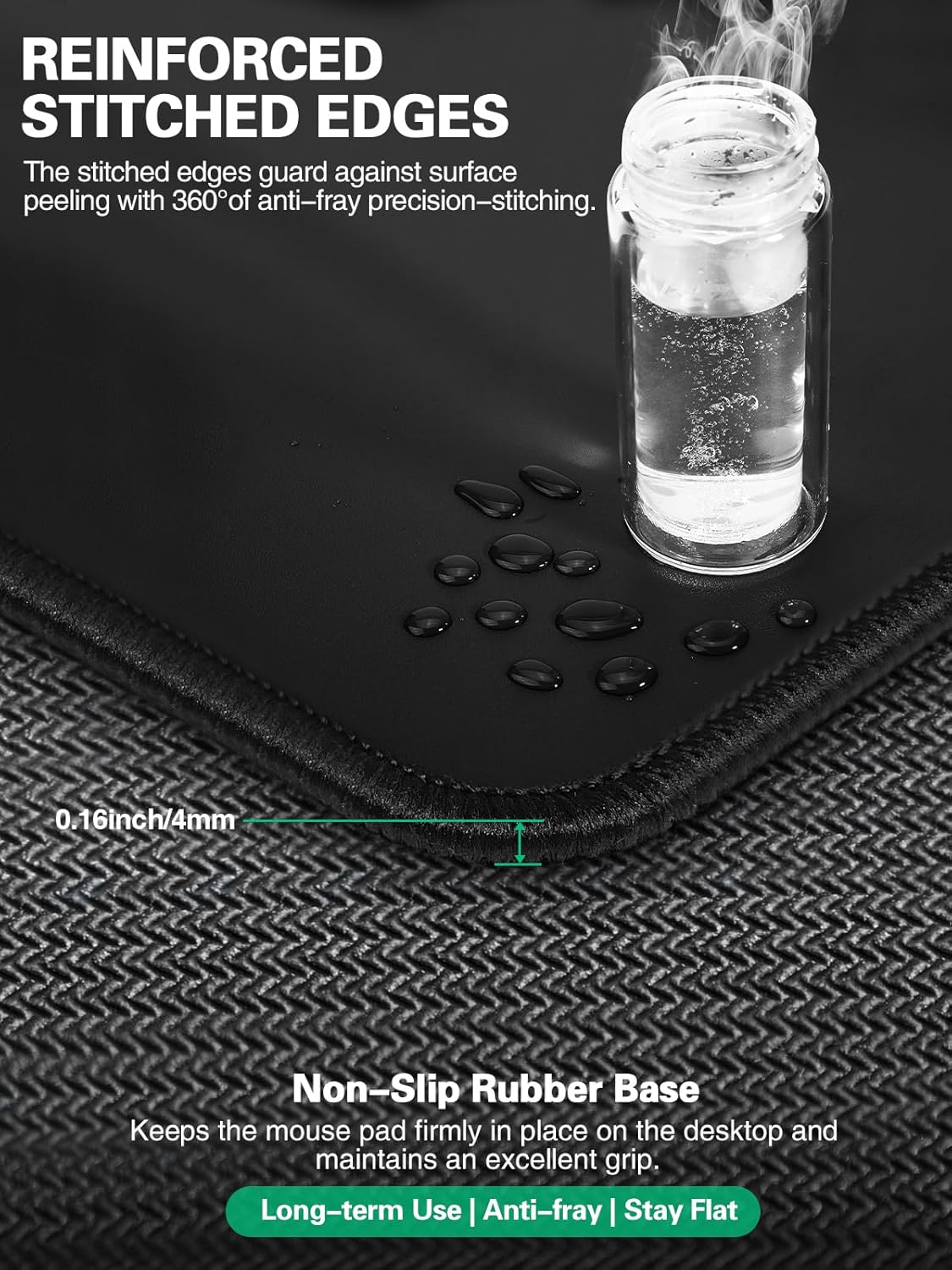 Mouse Pad, Office Desk Mat, Large Gaming Mousepad with Superior Micro-Weave Cloth, XXL Desk Pad with Stitched Edges, Non-Slip Writing Pad for Gamer, Laptop, Work & Home