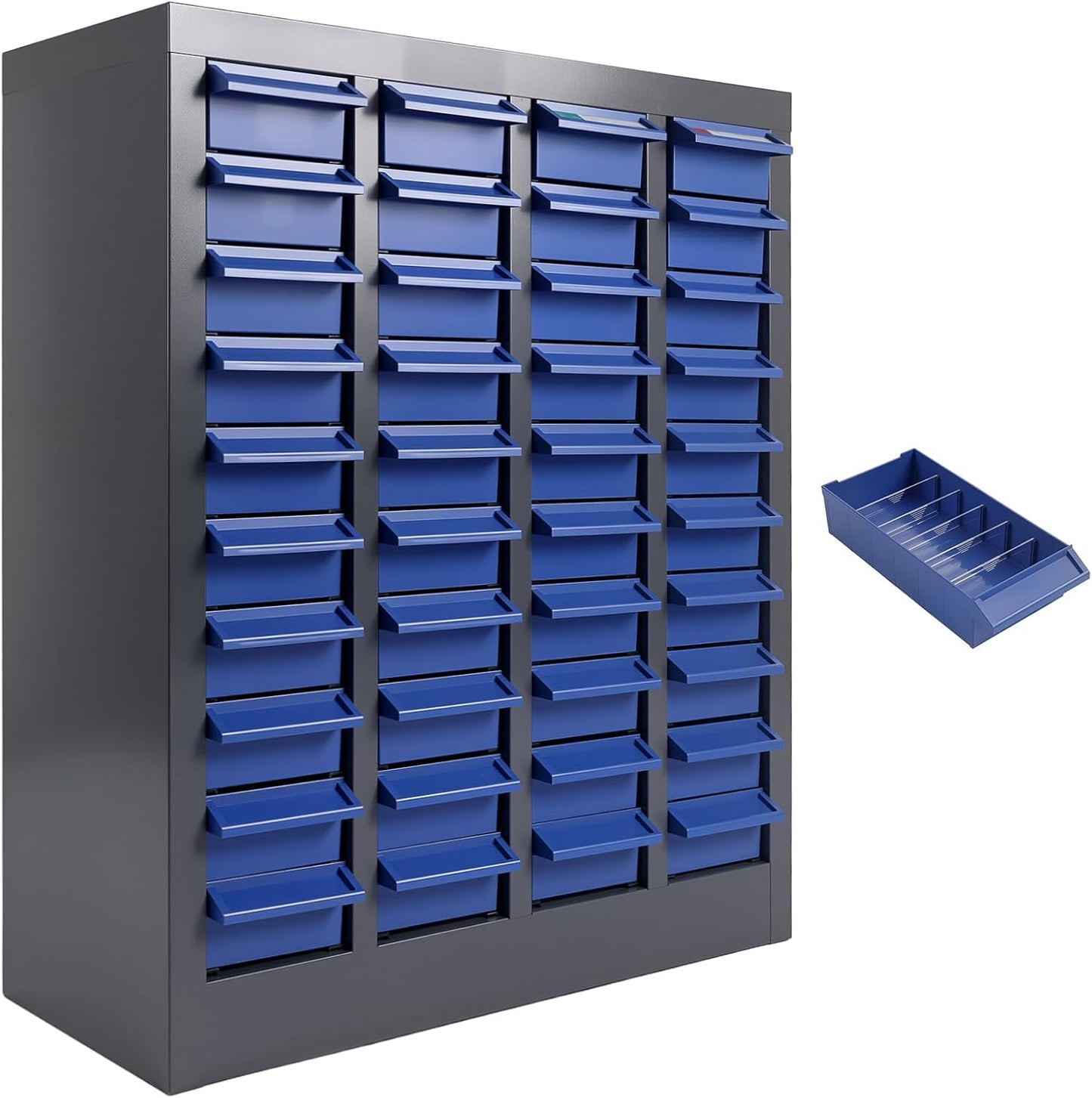 40-Drawer Bolt and Nut Organizer Bolt Bin Cabinet, Steel Part Cabinets Hardware Tool Storage Cabinet with Shelves and Label Stickers for Parts, Small Items and Toy Storage(21" L x 24.8" H)