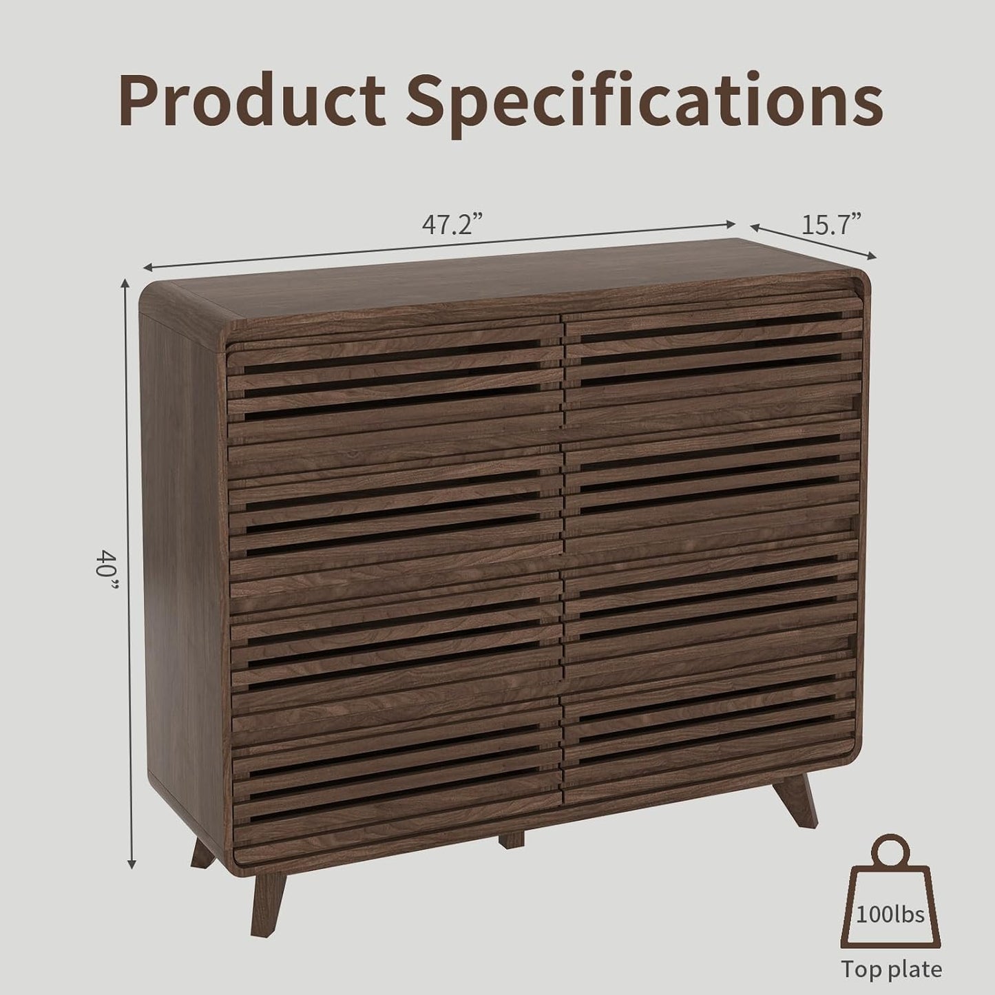 8 Drawer Dresser and Nightstand Sets for Bedroom, 3 Piece Bedroom Set, Wood 8 Drawer Dresser and Nightstand Set of 2, Fluted Chest of Drawers Wide Storage Organizer Cabinet Set, Dark Walnut