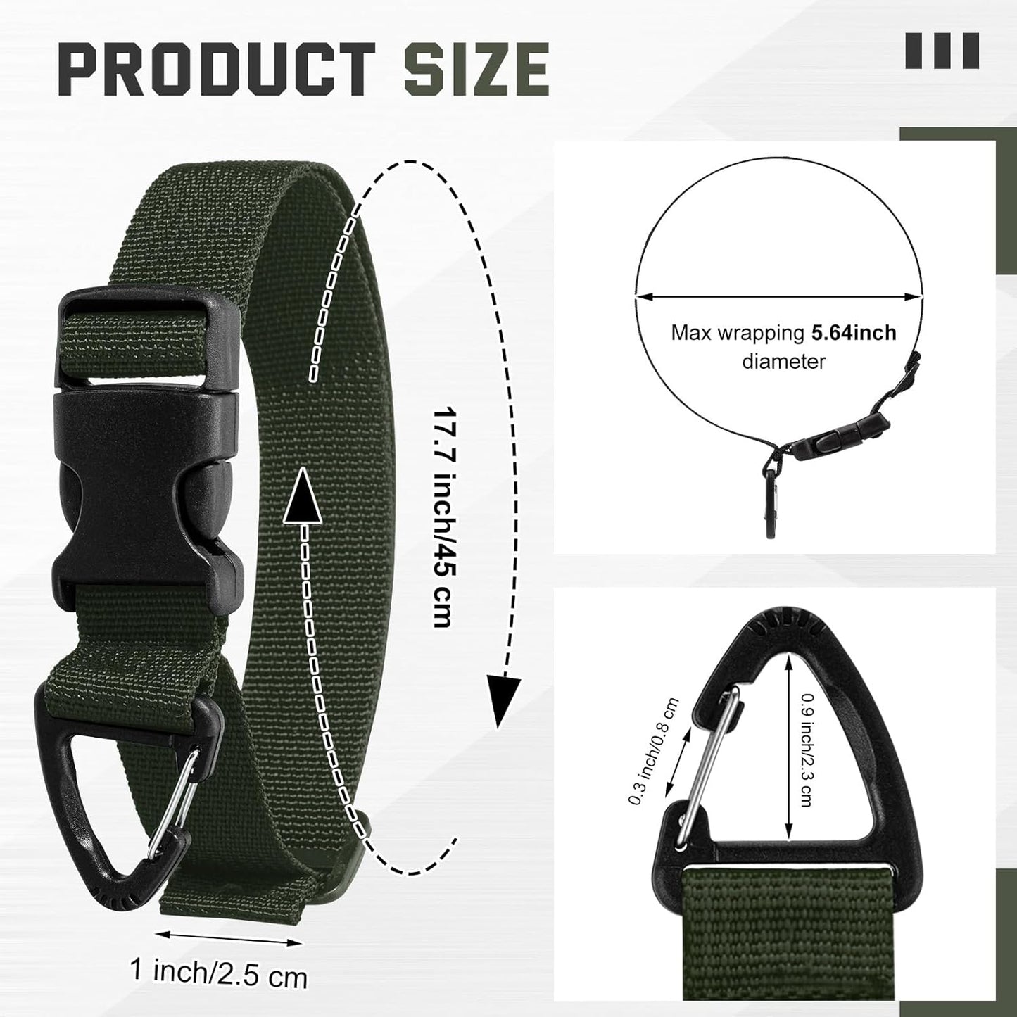 6 Pack 17 Inch Adjustable Extension Cord Holder Organizer with Triangle Clips for Garage Organization and Storage Heavy Duty Extension Cord Hanger for Men Workshop (Dark Green)