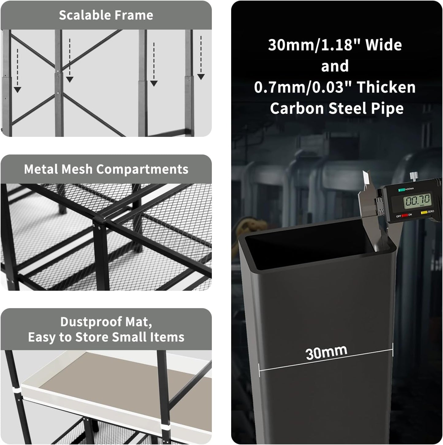 Portable Closet Rack Heavy-Duty Foldable Garment Racks with Cover 1200lbs Enclosed Wardrobe Closet with Independent Area for Hanging Clothes Storaging of Bedding (66in*20in*67in)