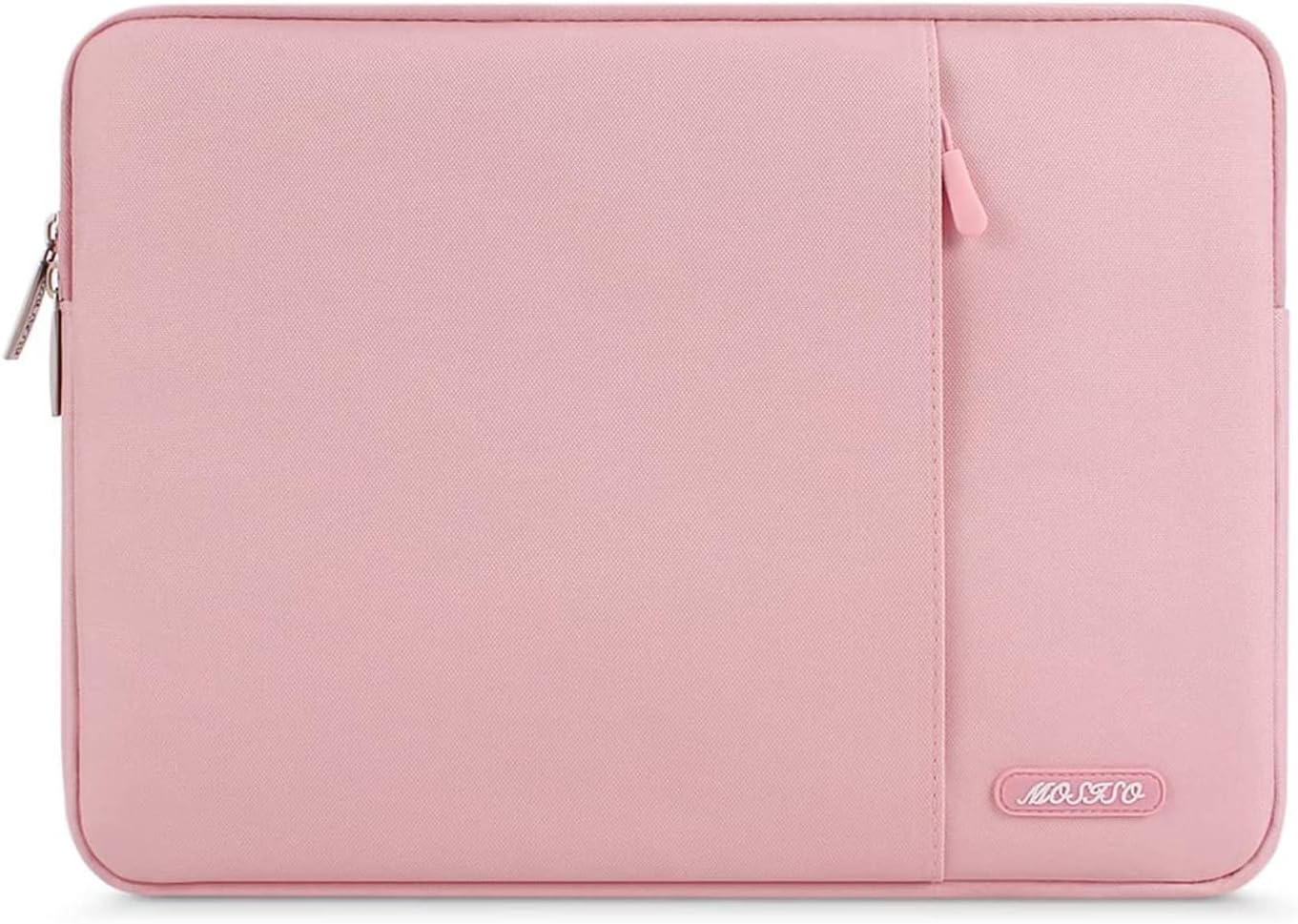 MOSISO Laptop Case 13.3 inch, 13-13.3 inch Laptop Sleeve Compatible with MacBook Air/Pro 13/Pro 14 M5 M4 M3 M2 M1, HP Dell ASUS Lenovo,Polyester Vertical Computer Sleeve Bag with Pocket, Pink