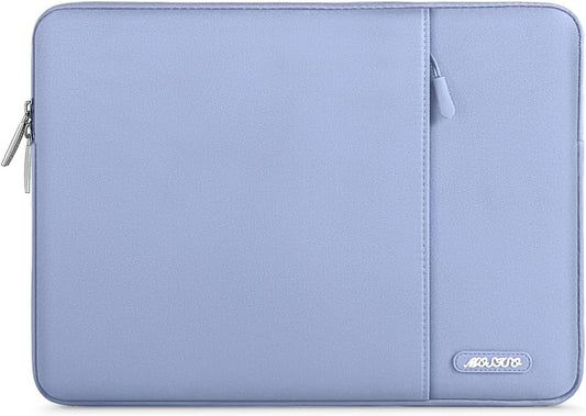 MOSISO Laptop Case 16 inch, 15-15.6 inch Laptop Sleeve Compatible with MacBook Pro 16 M4 M3 M2 M1, HP Acer Dell Lenovo ASUS Notebook, Polyester Vertical Computer Sleeve Bag with Pocket, Pastel Blue