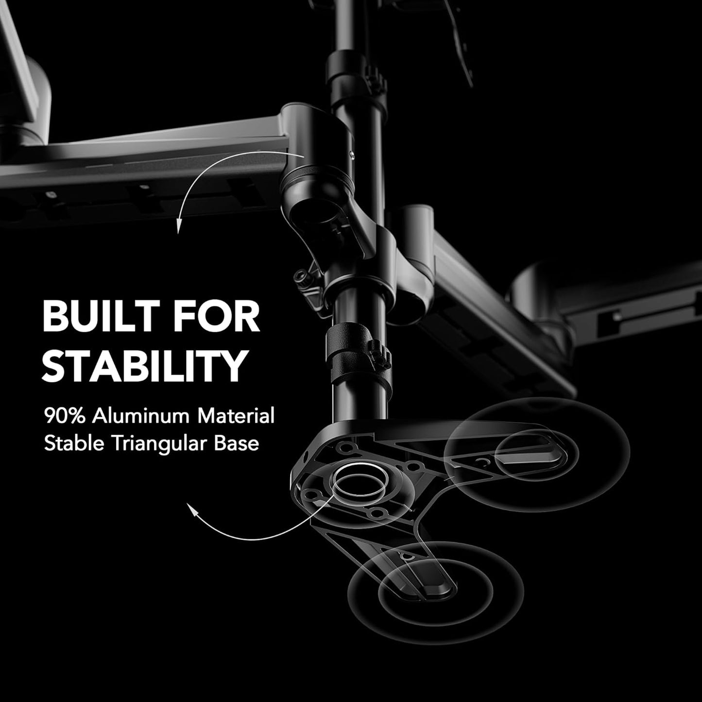 HUANUO Triple Monitor Mount for 17 to 32 inch Screens, Adjustment Triple Monitor Stand with Swivel, Tilt, Rotation, Clamp & Grommet Kit