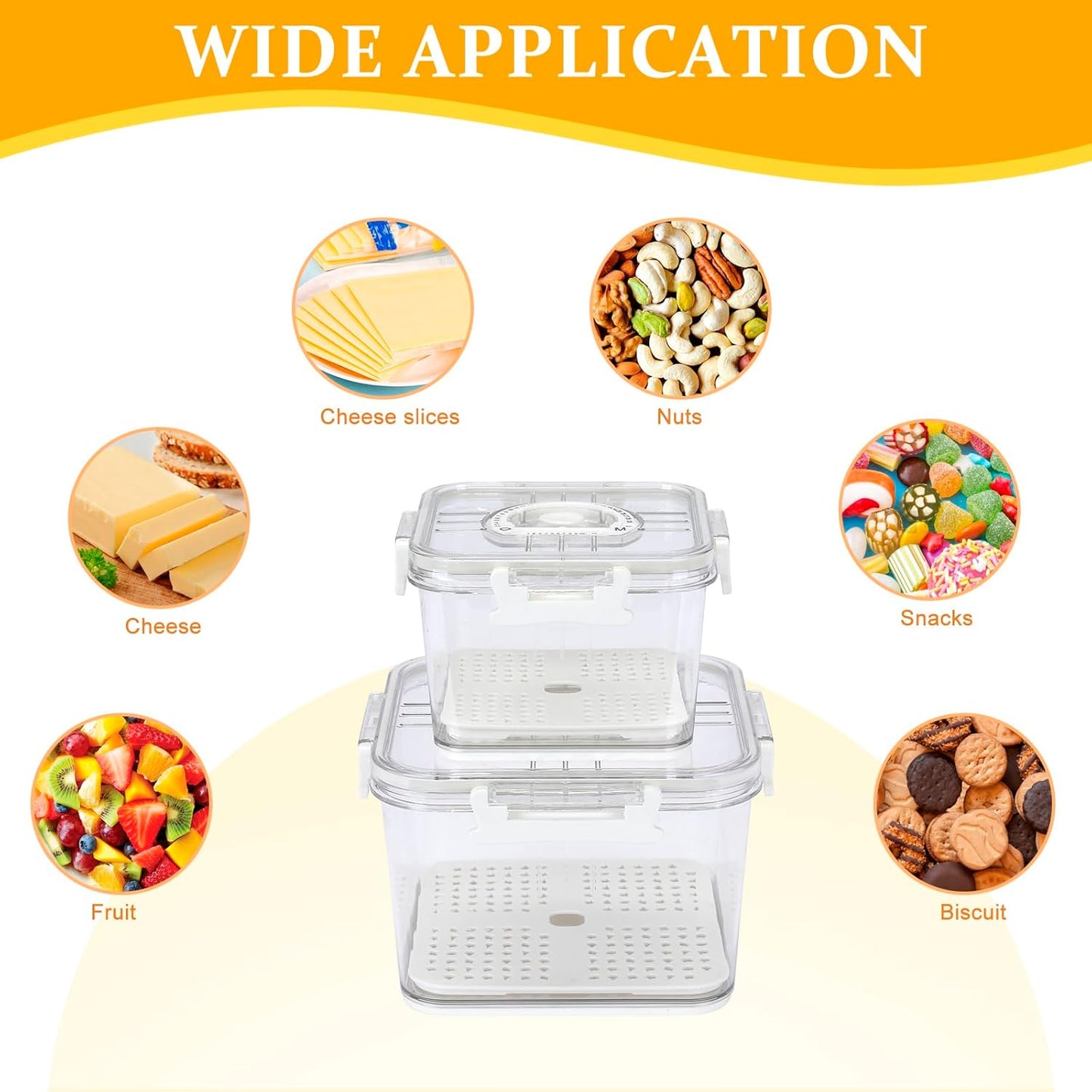 Cheese Container for Refrigerator,2 Pack Cheese Keeper with Airtight Lid and Time Recording,Cream Block Shredded Cheeses Storage Box,Sliced,Grated,Cheddar Cheeses Box Keeper for Fridge,kitchen
