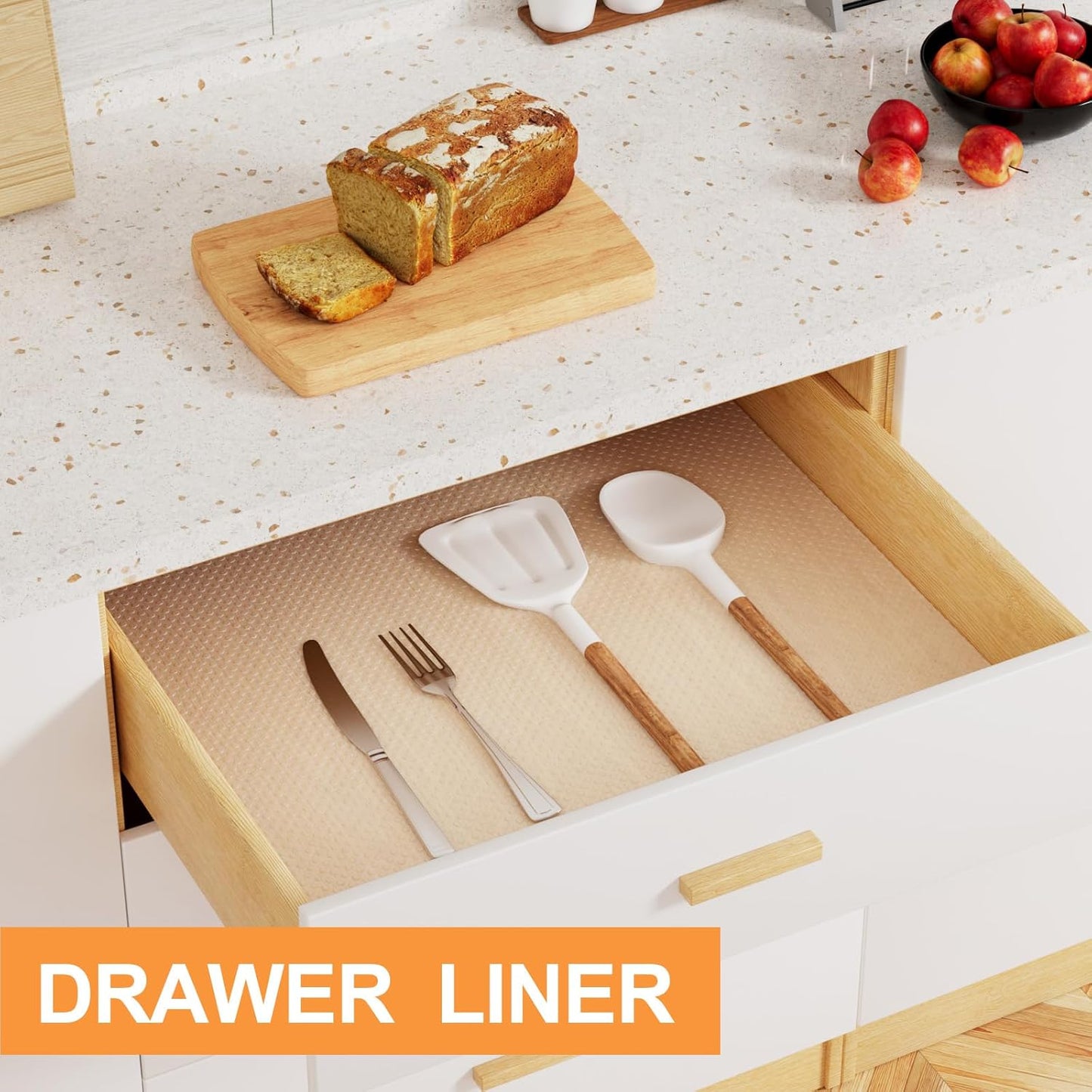 Shelf Liners for Kitchen Cabinets Clear - 30 Inch Wide x 20 FT Long Large Waterproof Under Sink Mat - Translucent Non-Adhesive Easy to Cut Protector Drawer Mat for Pantry Refrigerator