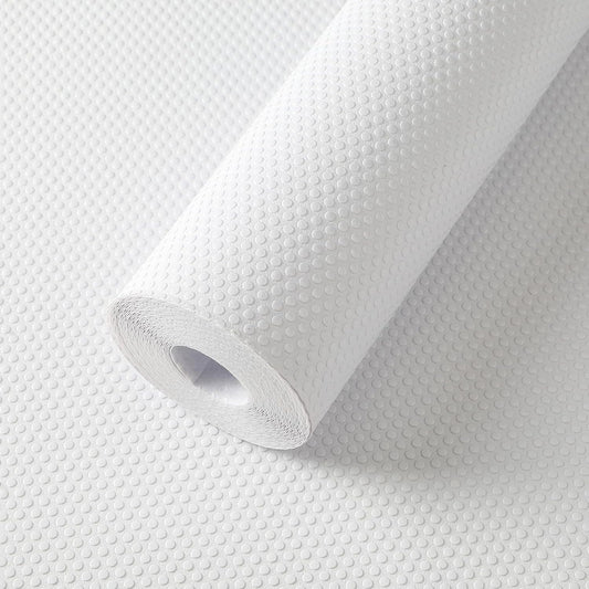 FLPMIX White Shelf Liner for Kitchen Cabinets 15 inch Wide - Easy to Cut Drawer Mat 15" x 240 Inch - Waterproof Pantry Cabinet Liner